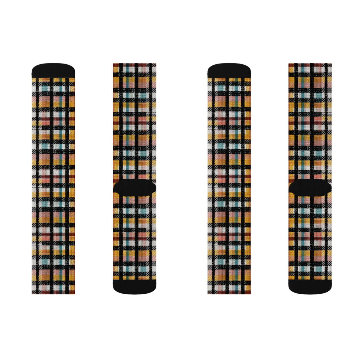 Plaid Pattern Crew Socks