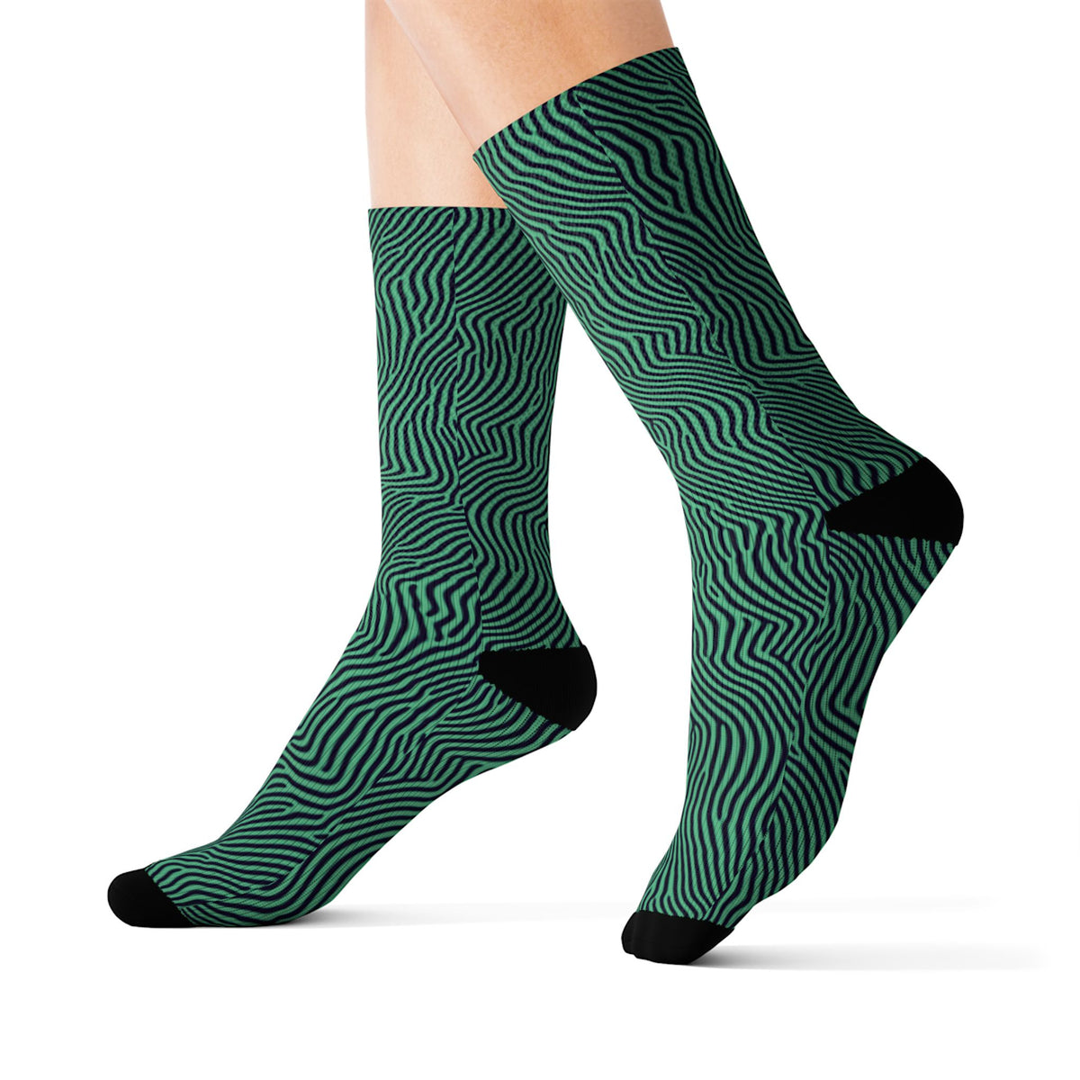 Black & Gray Buffalo Plaid Cozy Checkered  Crew Socks
