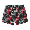 Tropical Hibiscus Swim Trunks — Red & Teal Floral Allover Print