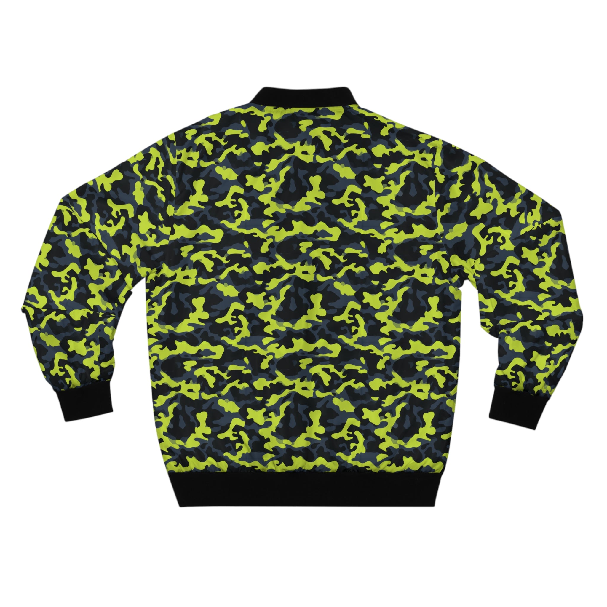 Neon Camo Bomber Jacket — Men's High-Visibility Urban Streetwear