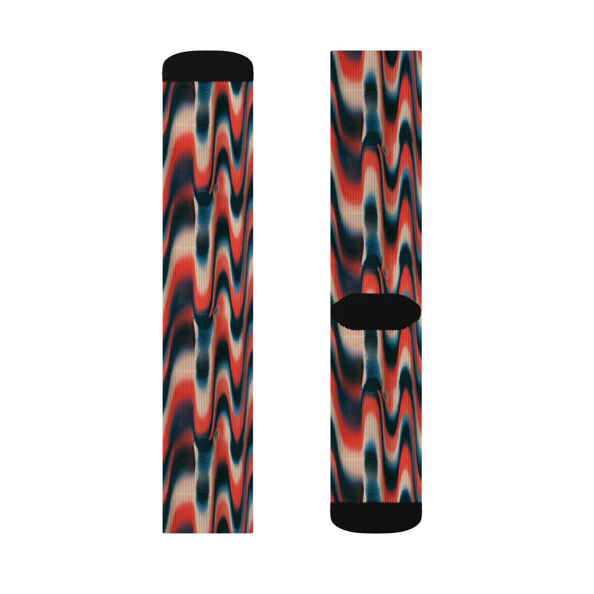 Wavy Red & Navy  Socks