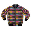 Colorful Houndstooth Bomber Jacket