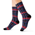 Red & Blue Patterned Crew Socks