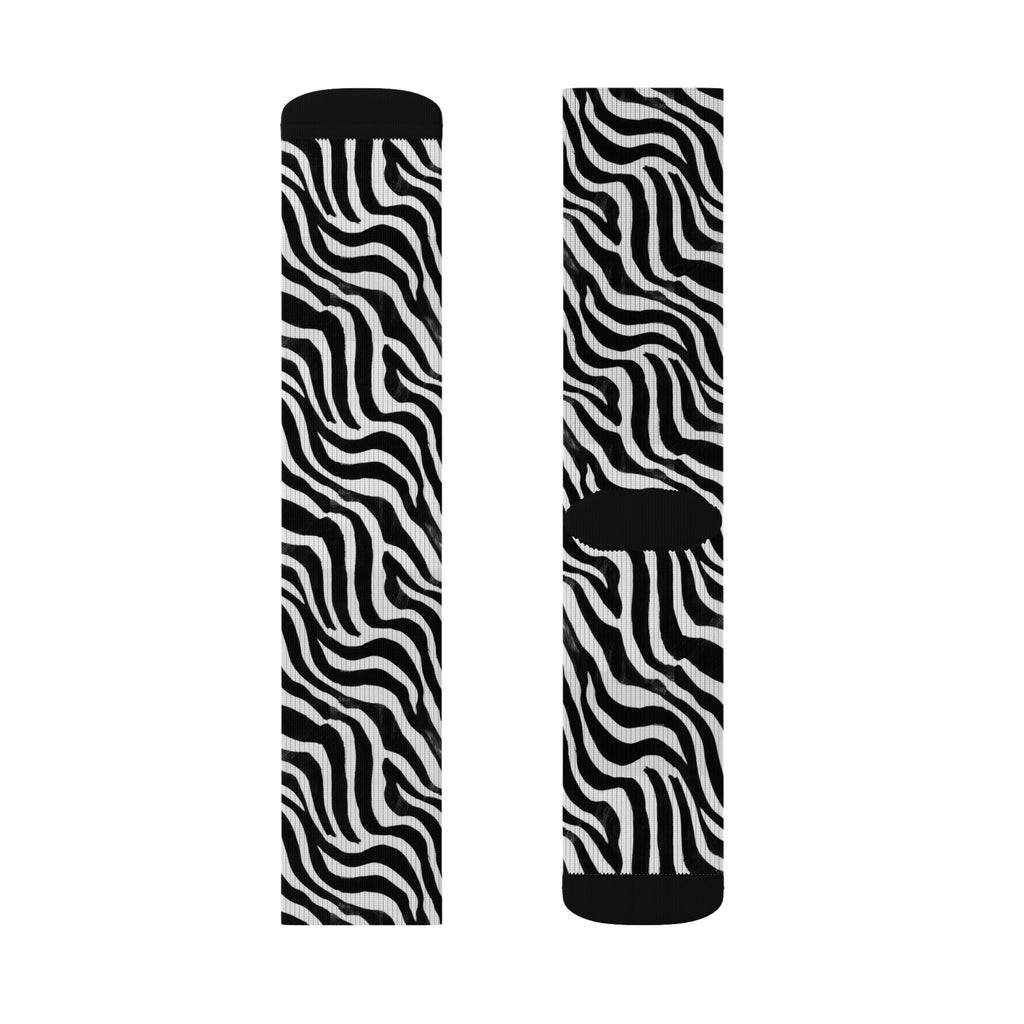 Bold Black & White Animal Pattern Crew Socks