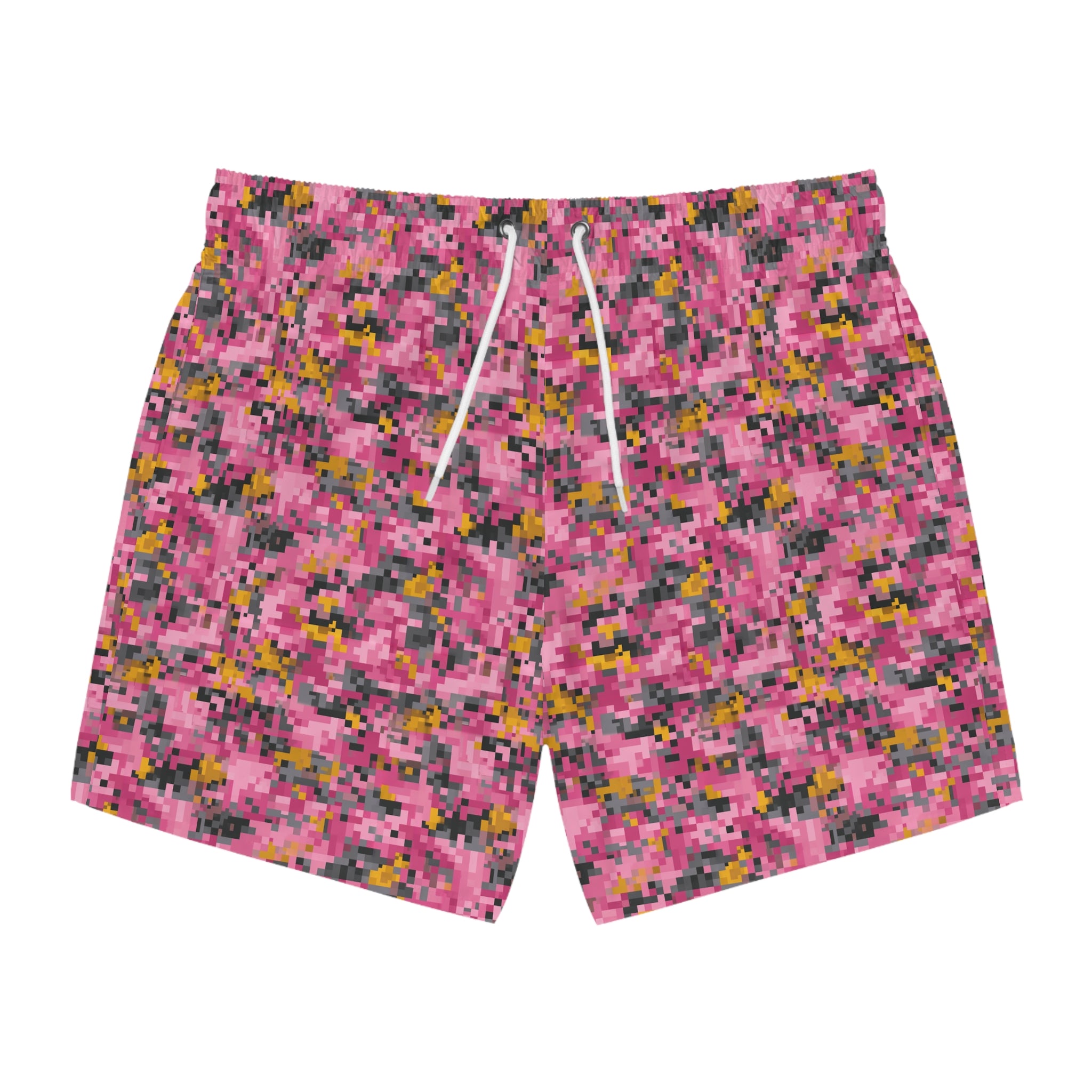 Pink Pixel Camo Swim Trunks
