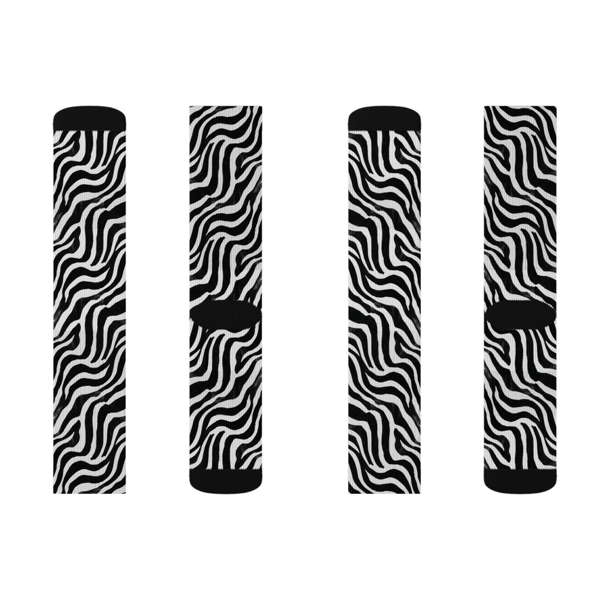 Bold Black & White Animal Pattern Crew Socks