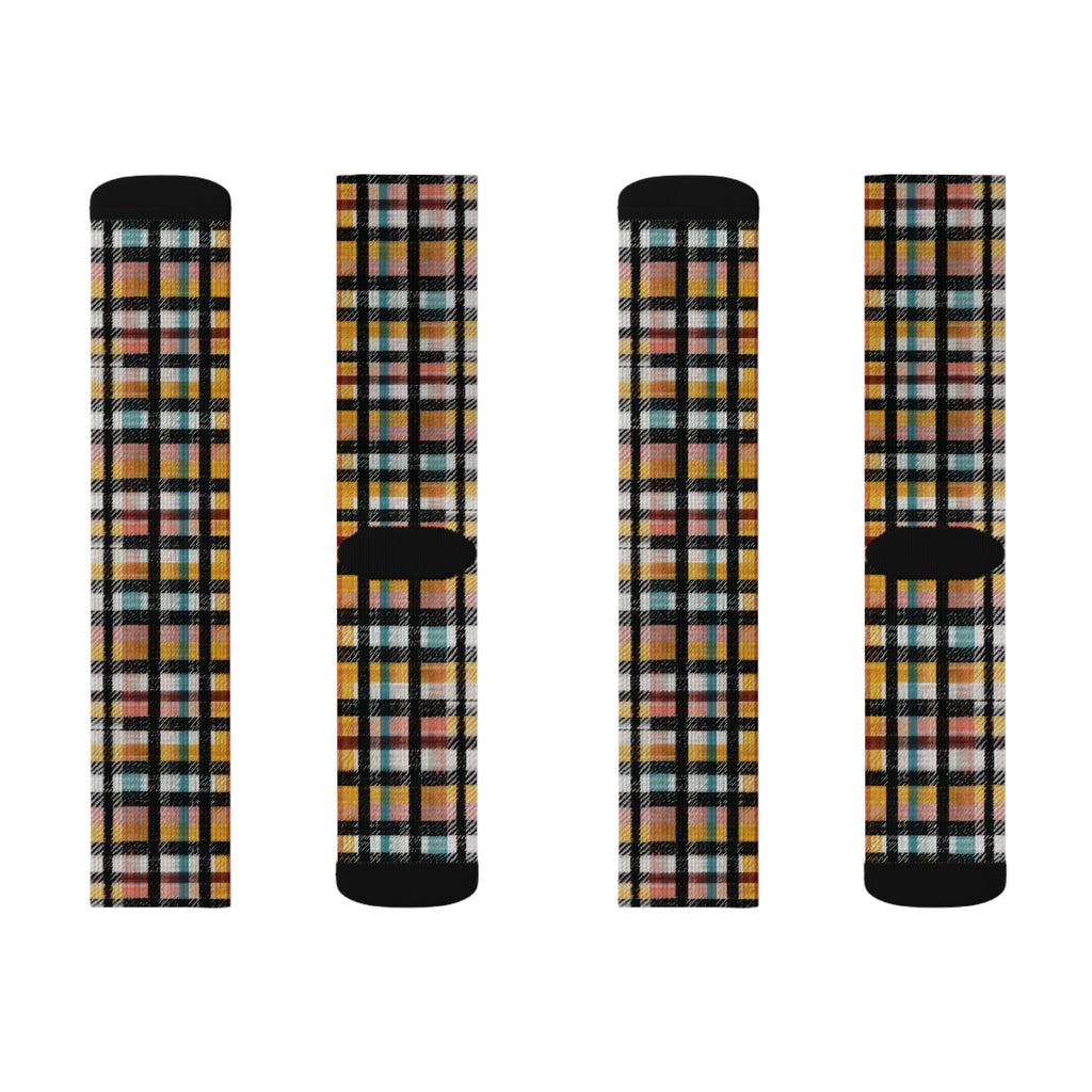 Plaid Pattern Crew Socks