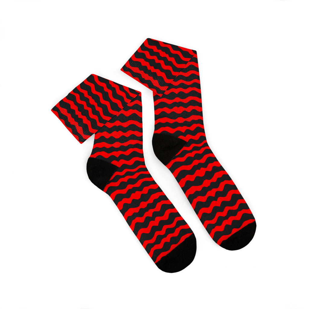 Red Wave Pattern Socks