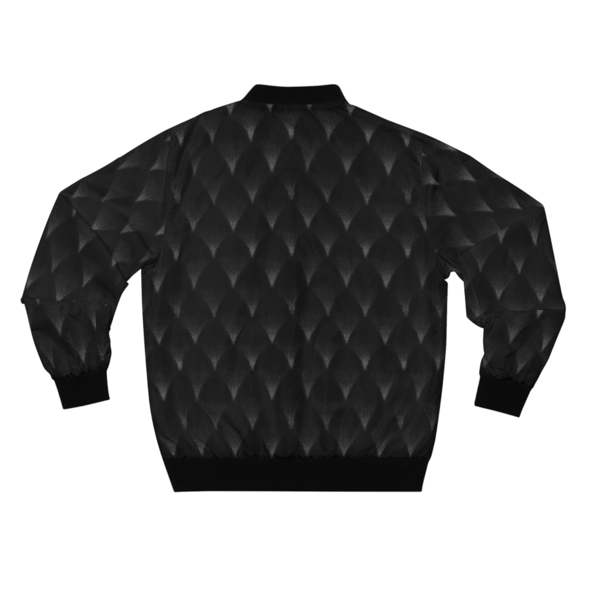 Black Quilted Texture Bomber Jacket