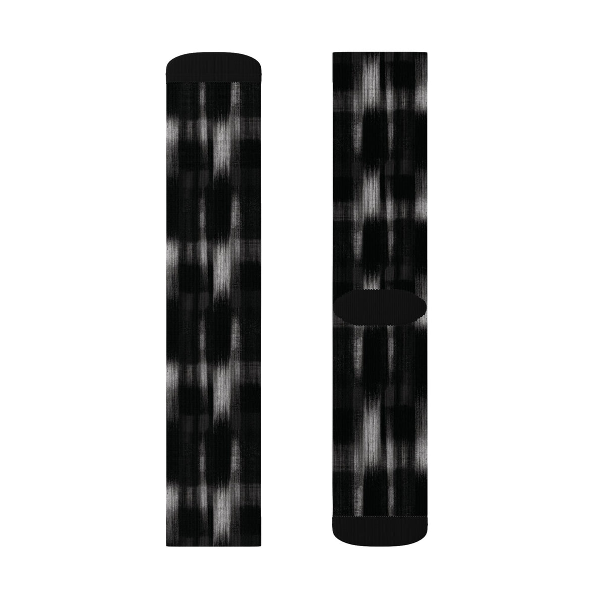 Black Soft Patterned Crew Socks