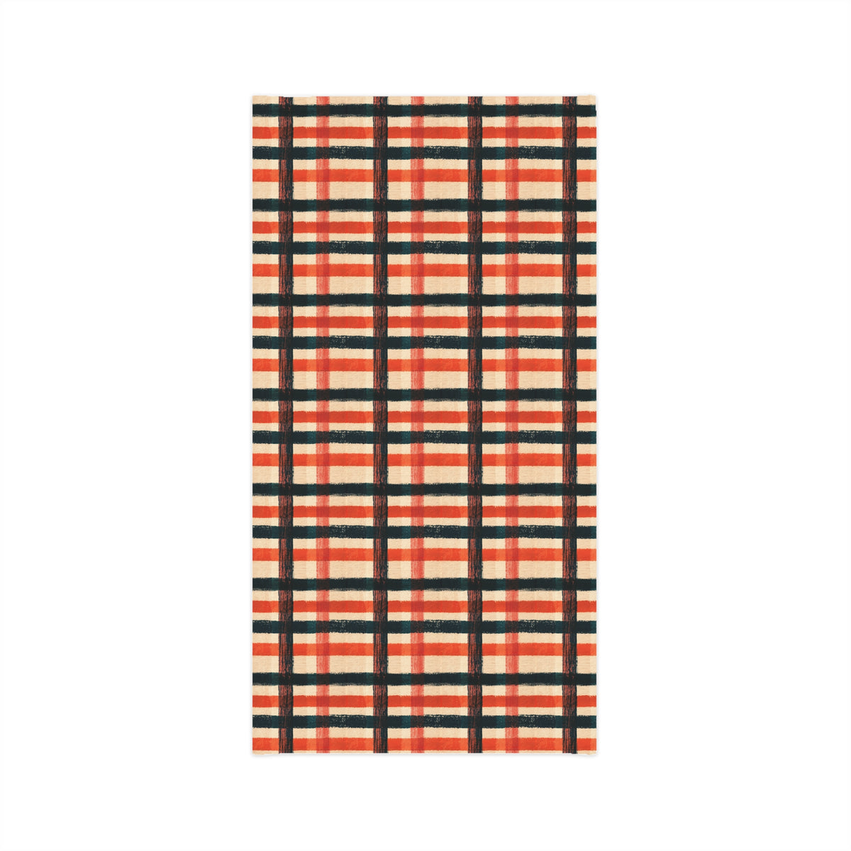 Orange & Black Buffalo Check Face Scarf
