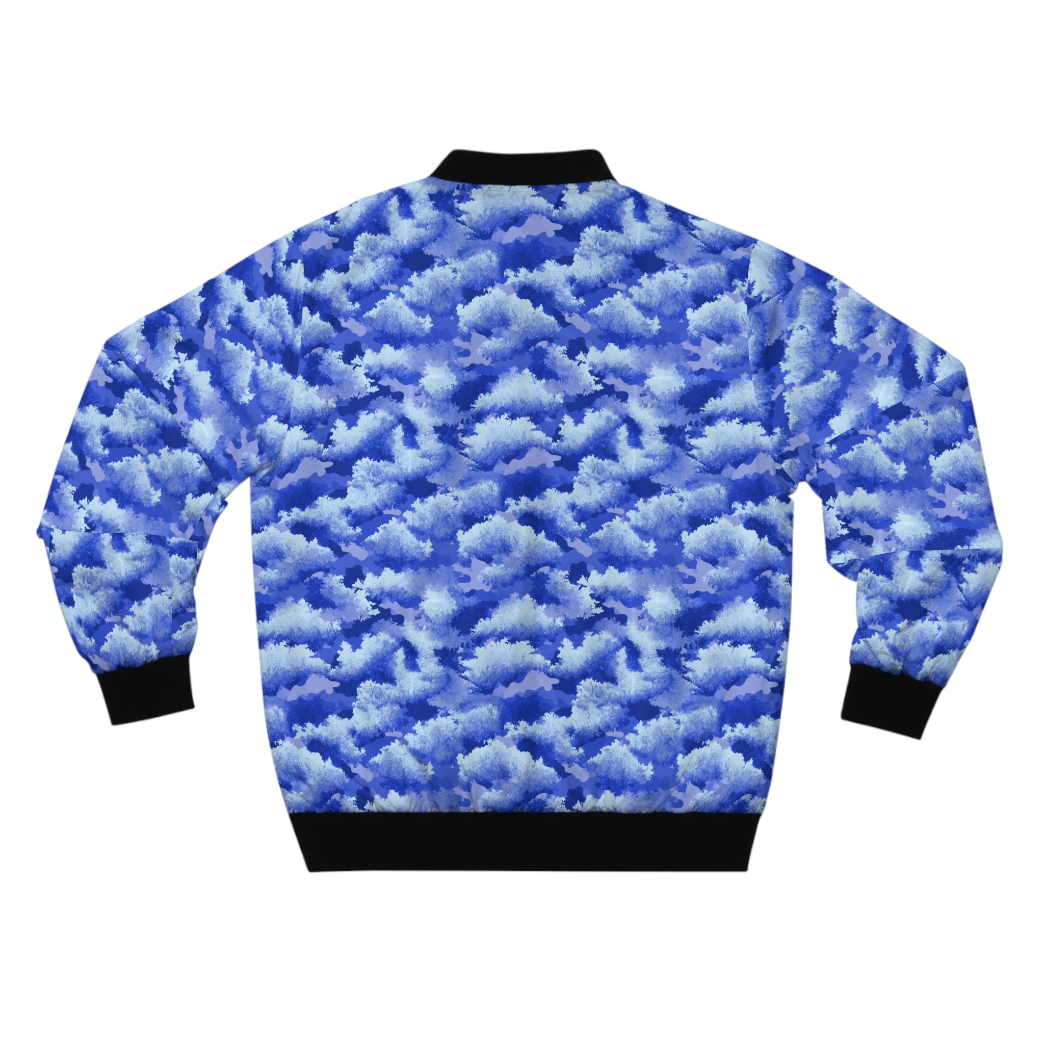 Blue Cloud Pattern Bomber Jacket