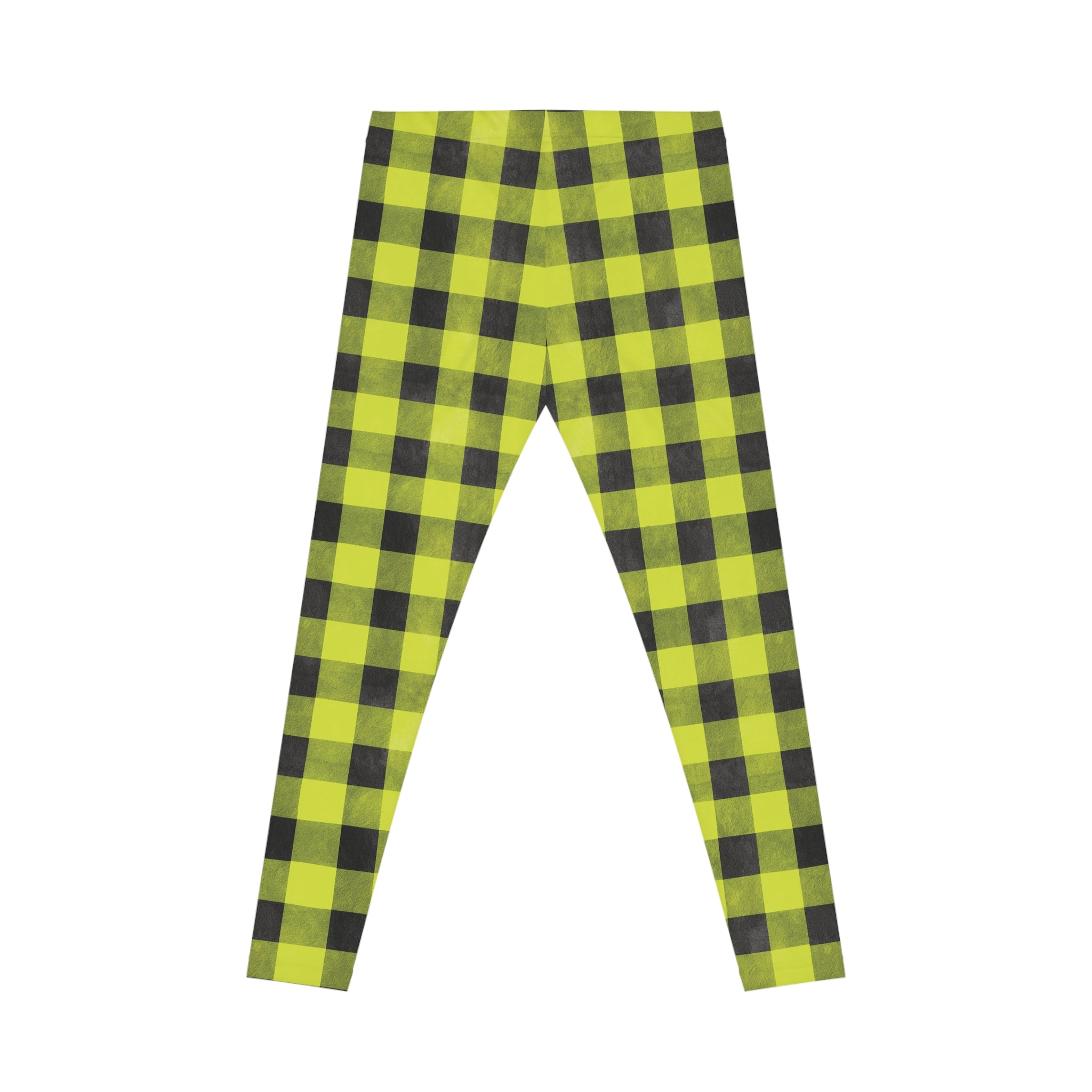 Neon Green Buffalo Plaid Leggings