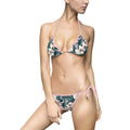 Floral Tie-String Bikini — Pink Watercolor Flower Print