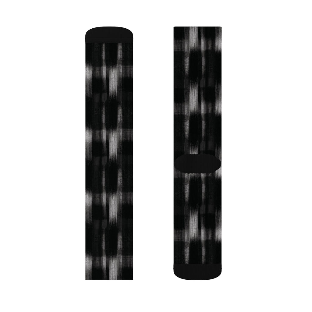 Black Soft Patterned Crew Socks