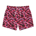 Pink Camo Swim Trunks — All-Over Print Beach Shorts