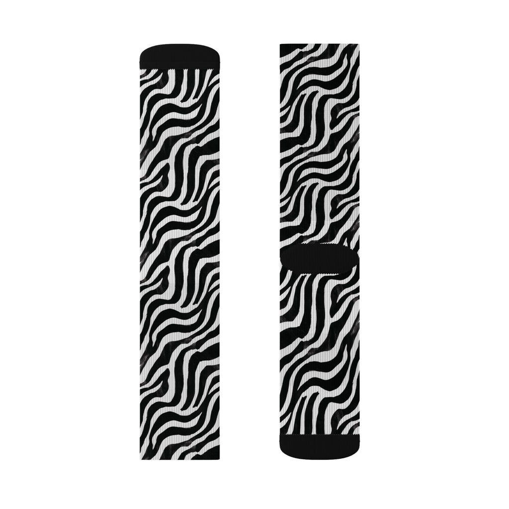 Bold Black & White Animal Pattern Crew Socks