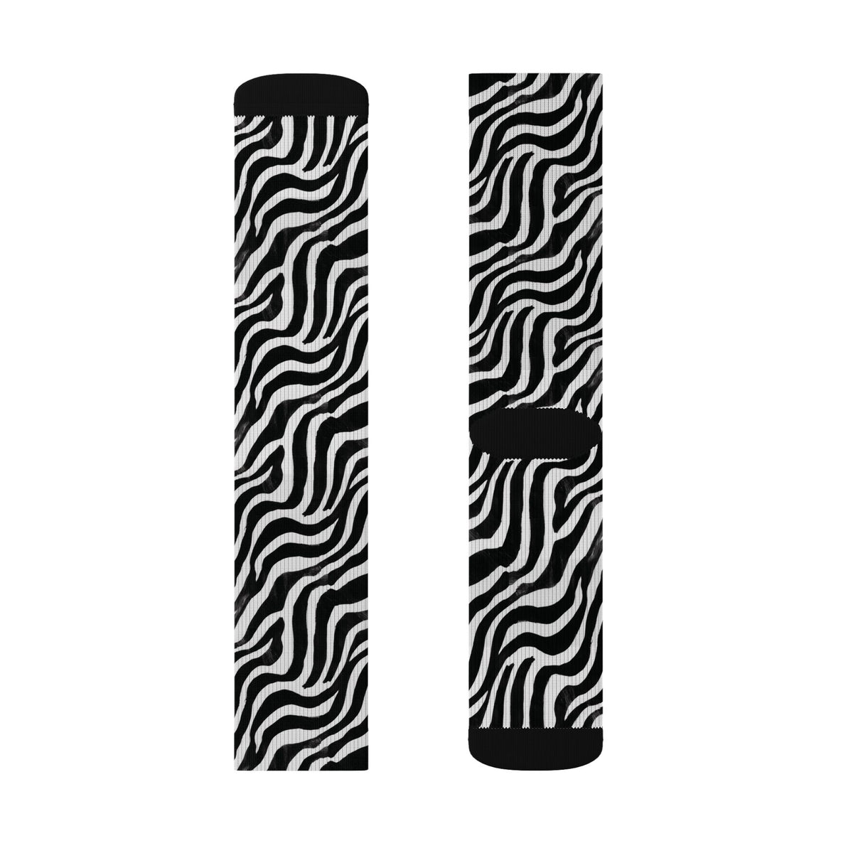 Bold Black & White Animal Pattern Crew Socks