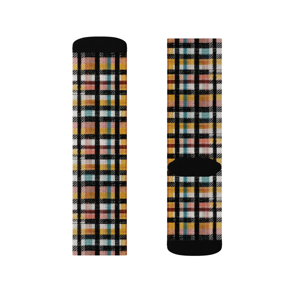 Plaid Pattern Crew Socks
