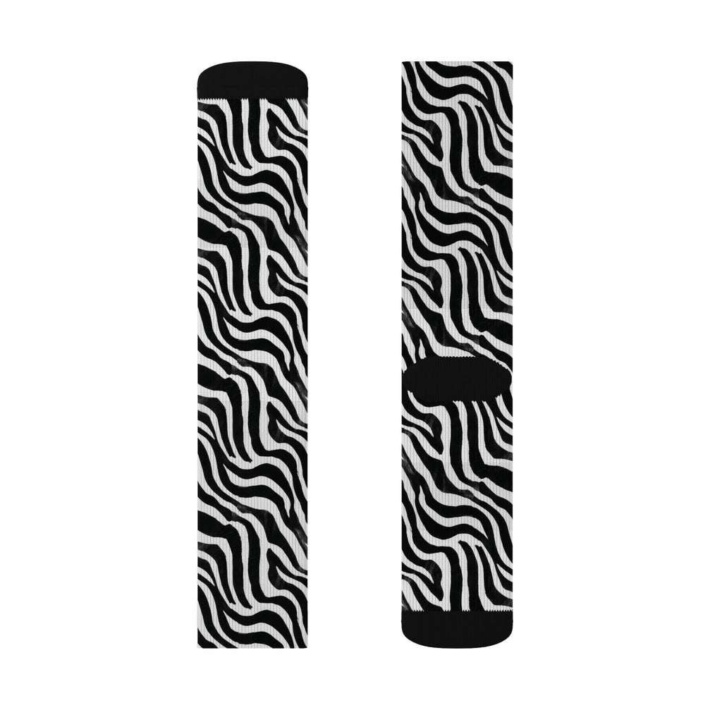 Bold Black & White Animal Pattern Crew Socks