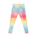 Pastel Gradient Check Leggings — Women's Colorblock Yoga & Casual Leggings