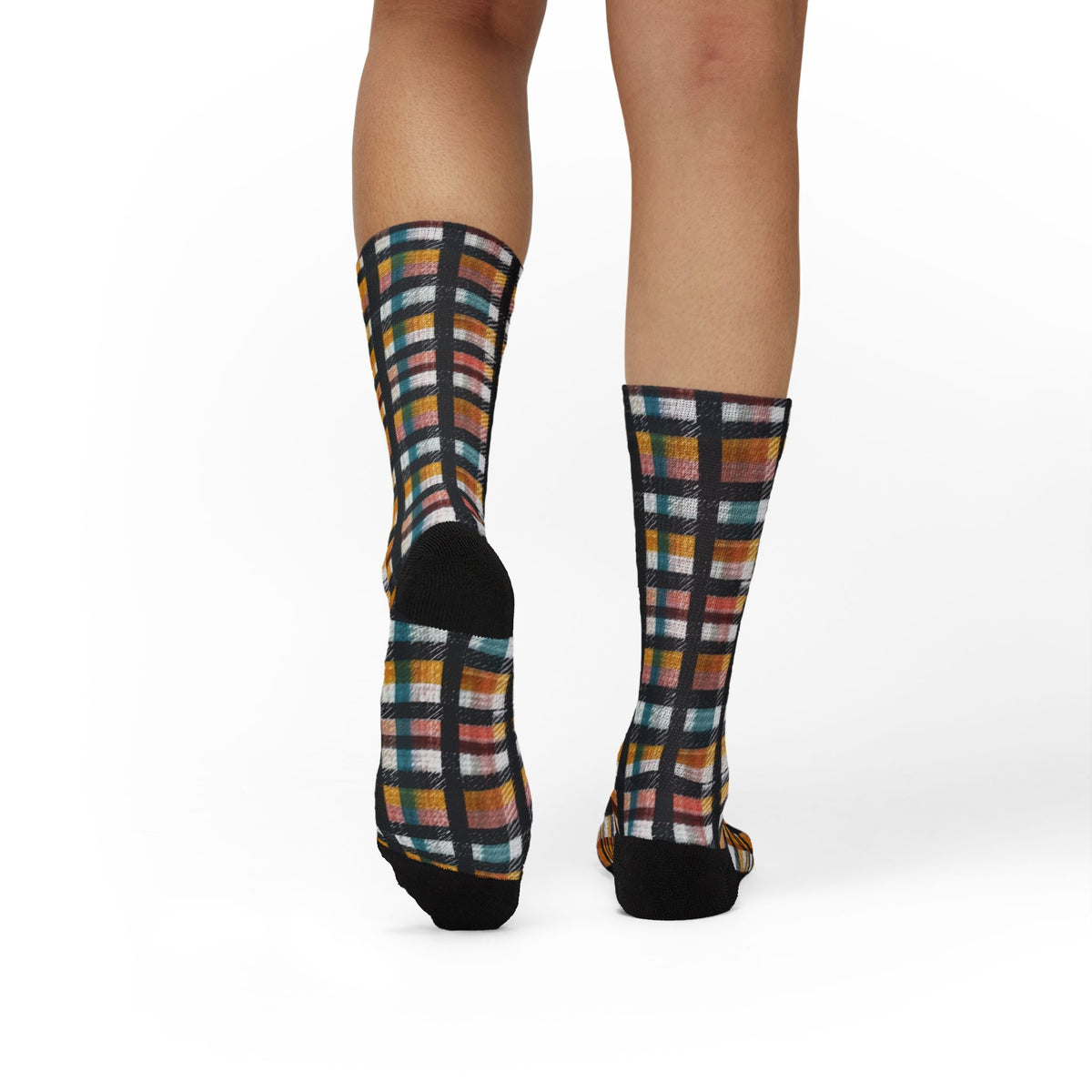 Plaid Pattern Crew Socks