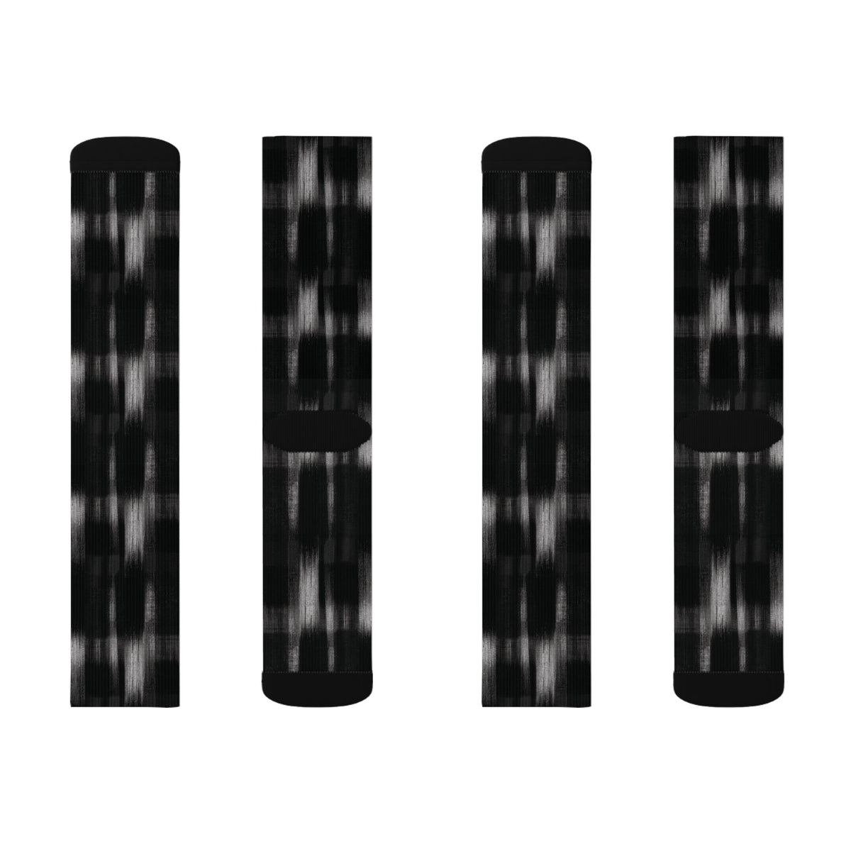 Black Soft Patterned Crew Socks
