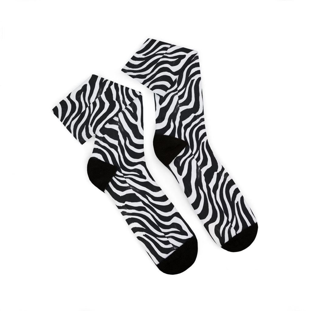 Bold Black & White Animal Pattern Crew Socks