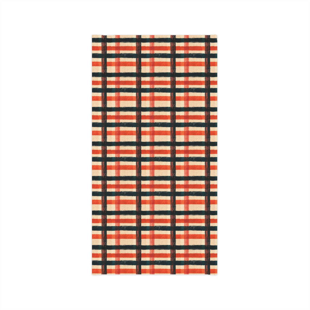 Orange & Black Buffalo Check Face Scarf
