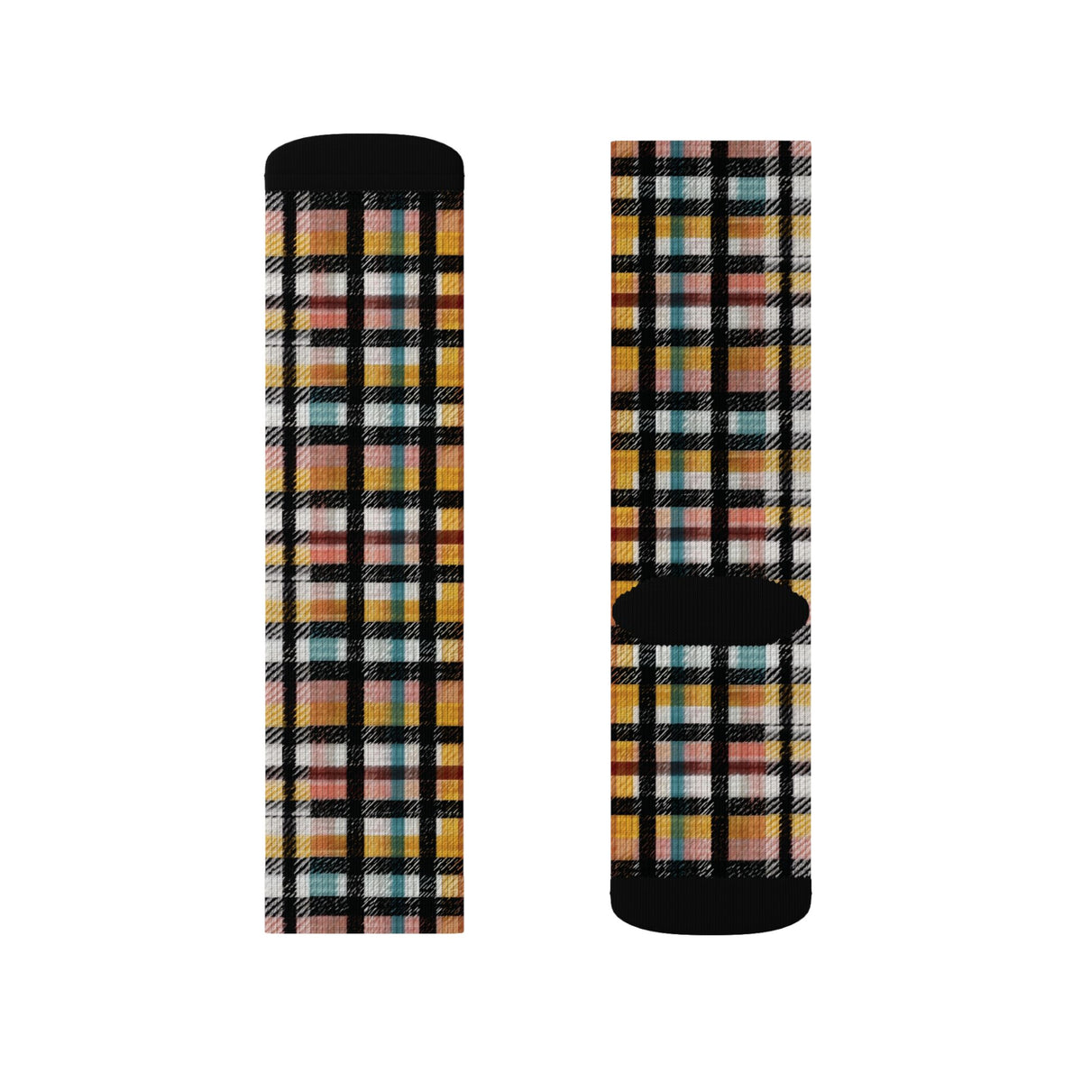 Plaid Pattern Crew Socks
