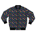 Geometric Neon Tie-Dye Bomber Jacket