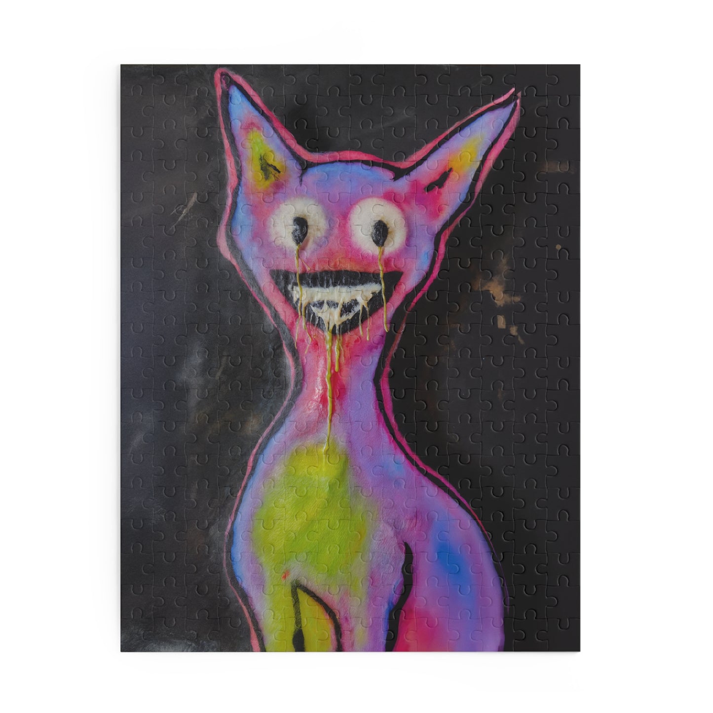 Surreal Neon Cat Puzzle — Colorful Abstract 120/252/500-Piece Jigsaw