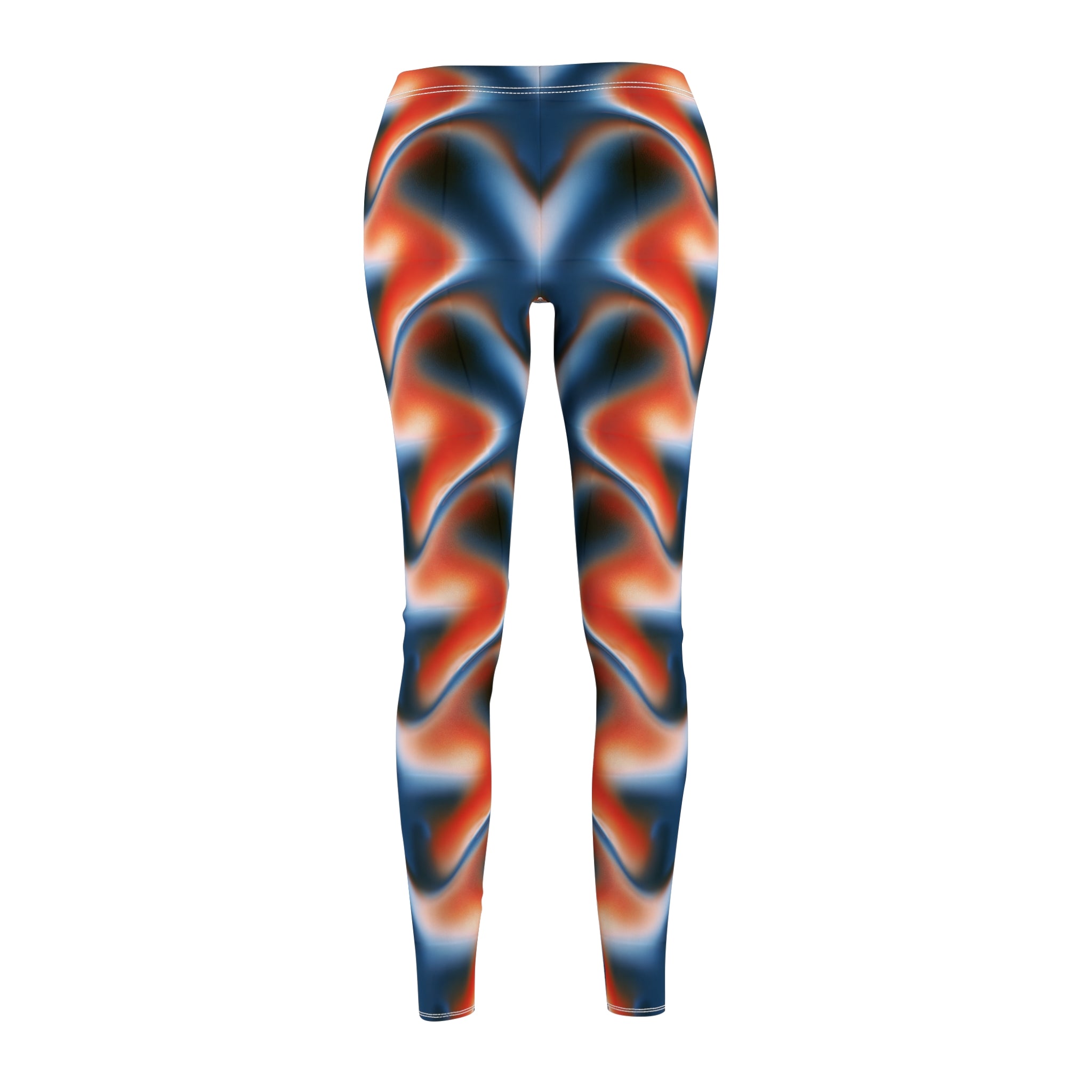 Abstract Flame Wave Leggings — Women's All-Over-Print Casual Leggings